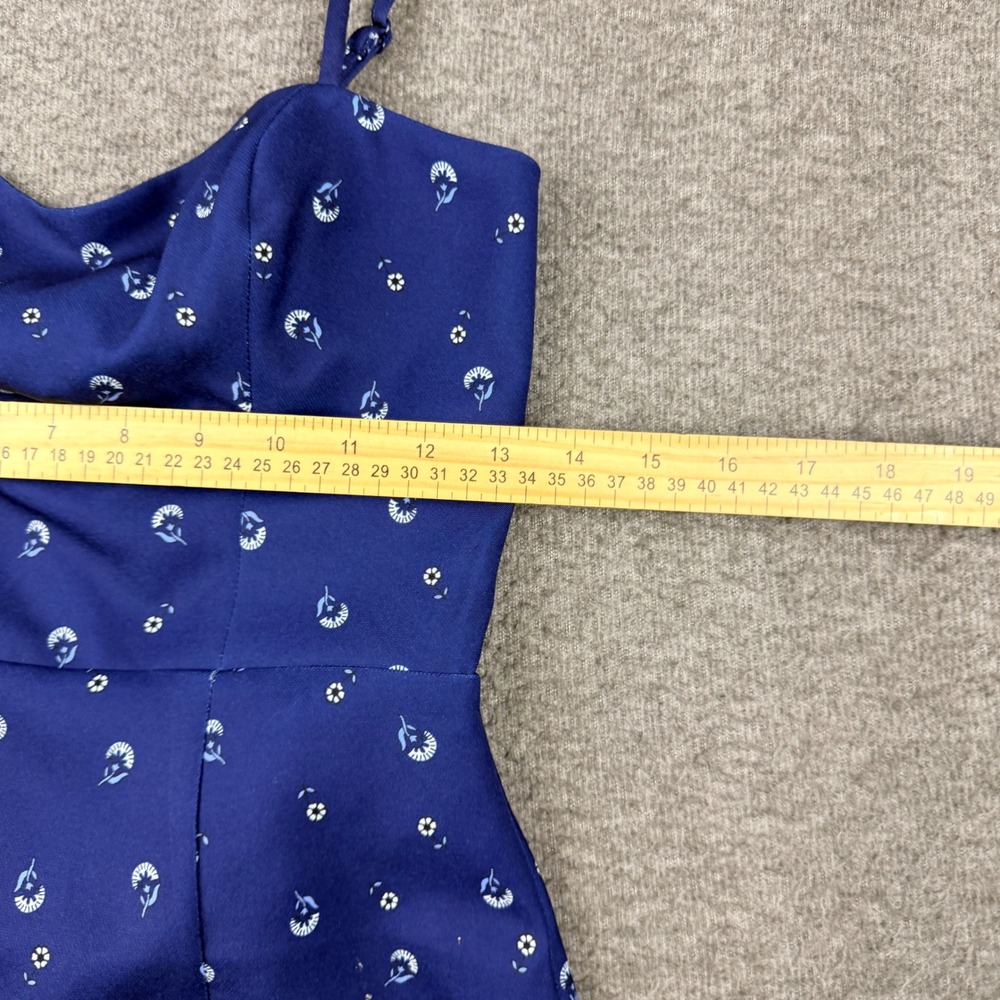 French Connection Blue Floral Tie Back Mini Dress Women's US 4 XS - Picture 7 of 11